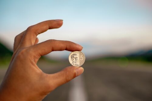 selective focus photography of person holding coin