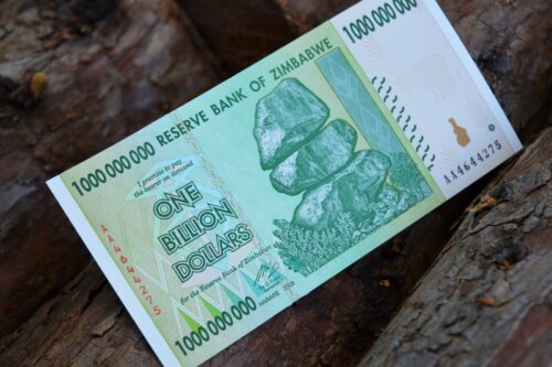 a one billion dollar bill sitting on top of a tree